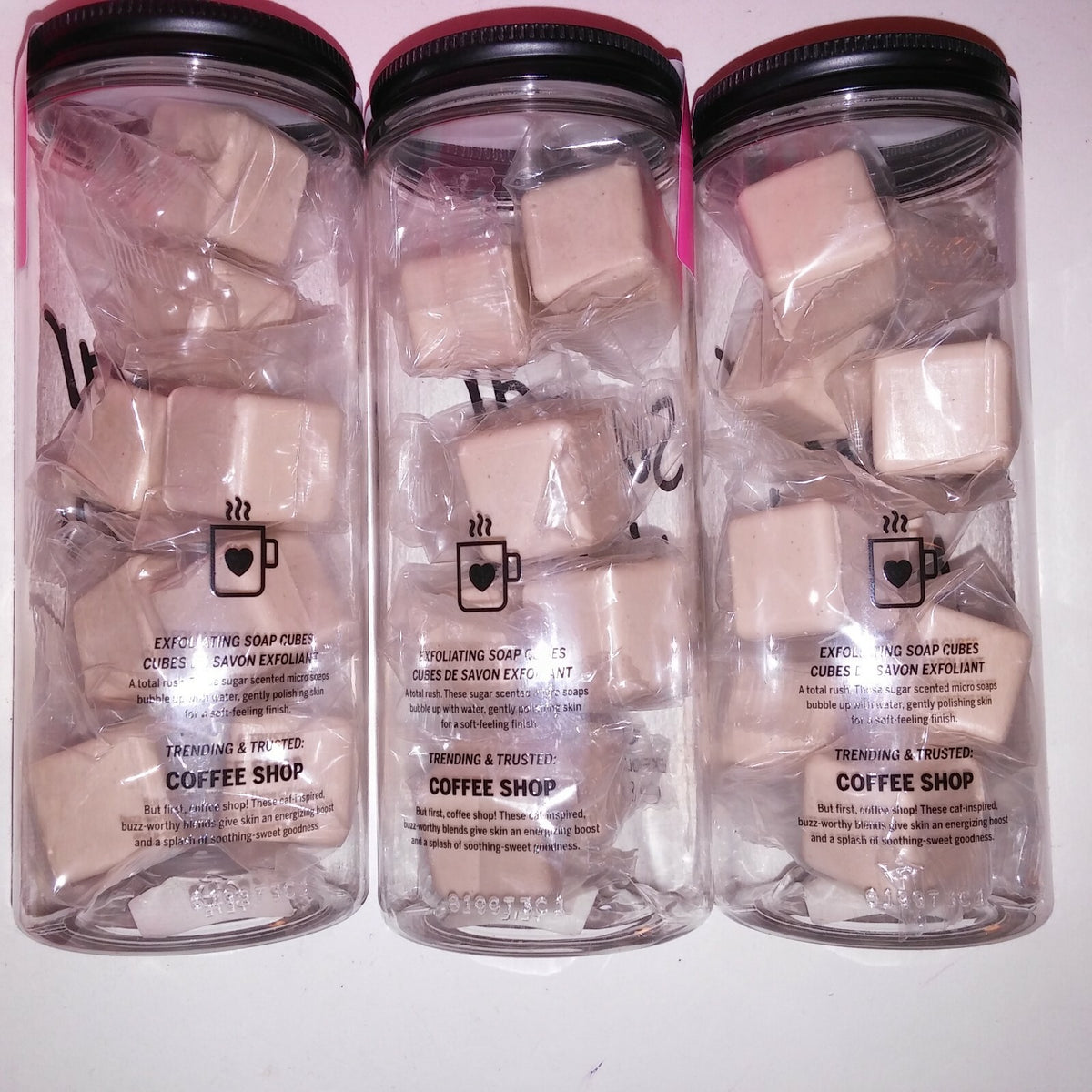 Set of 3 Victoria Secret PINK Sugar High Coffee Shop Exfoliating Soap