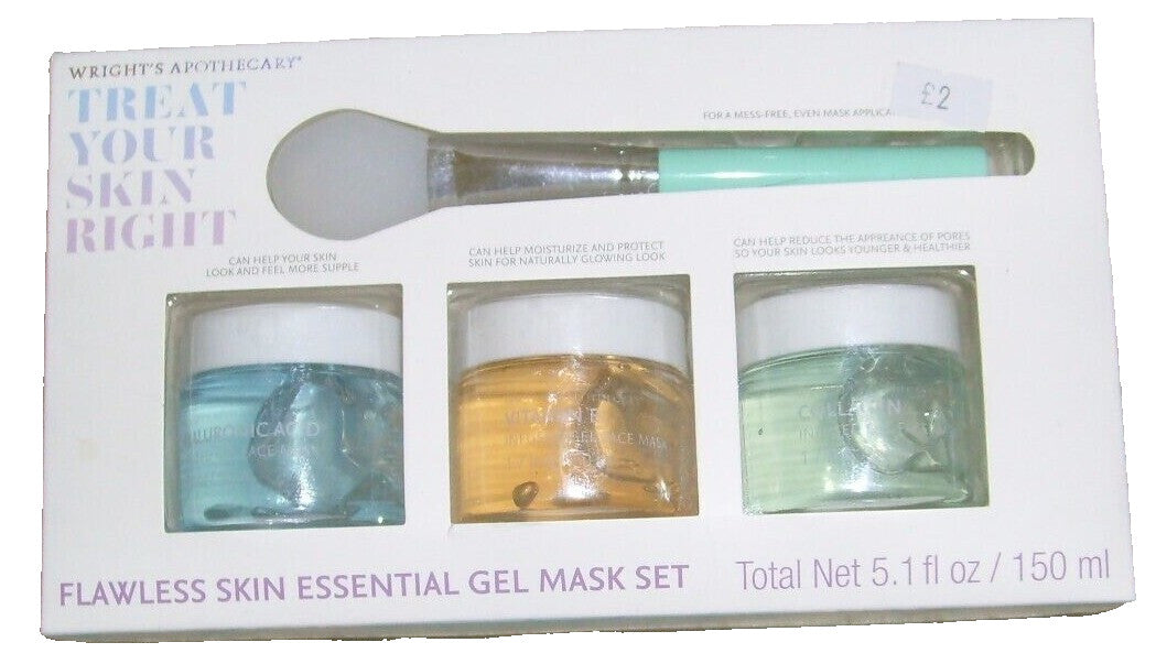 Gel Face Mask Set with Applicator - 3 Bottles