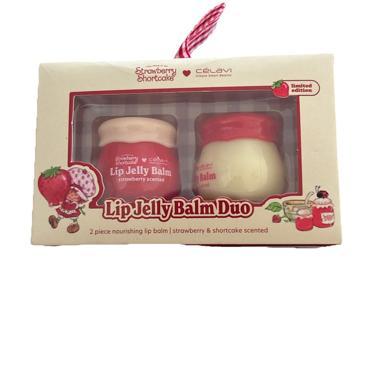 2-Piece Strawberry Shortcake Lip Jelly Balm Duo - Scented Lip Care Set