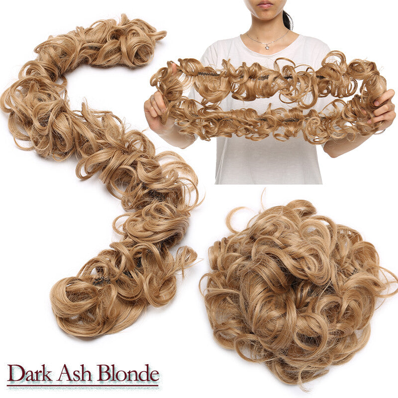 Natural Messy Curly Hair Bun Extension Wrap Long Thick Scrunchie Updo