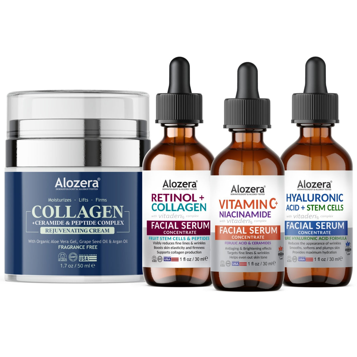 Anti-Aging Skincare Set with Retinol, Vitamin C, Hyaluronic Acid & Collagen