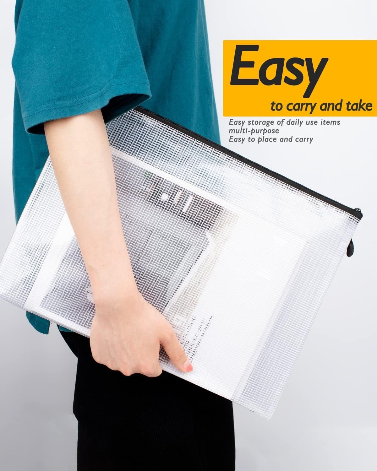 Large Mesh Zipper Storage Bags 11x16 for Organization Travel & Puzzles