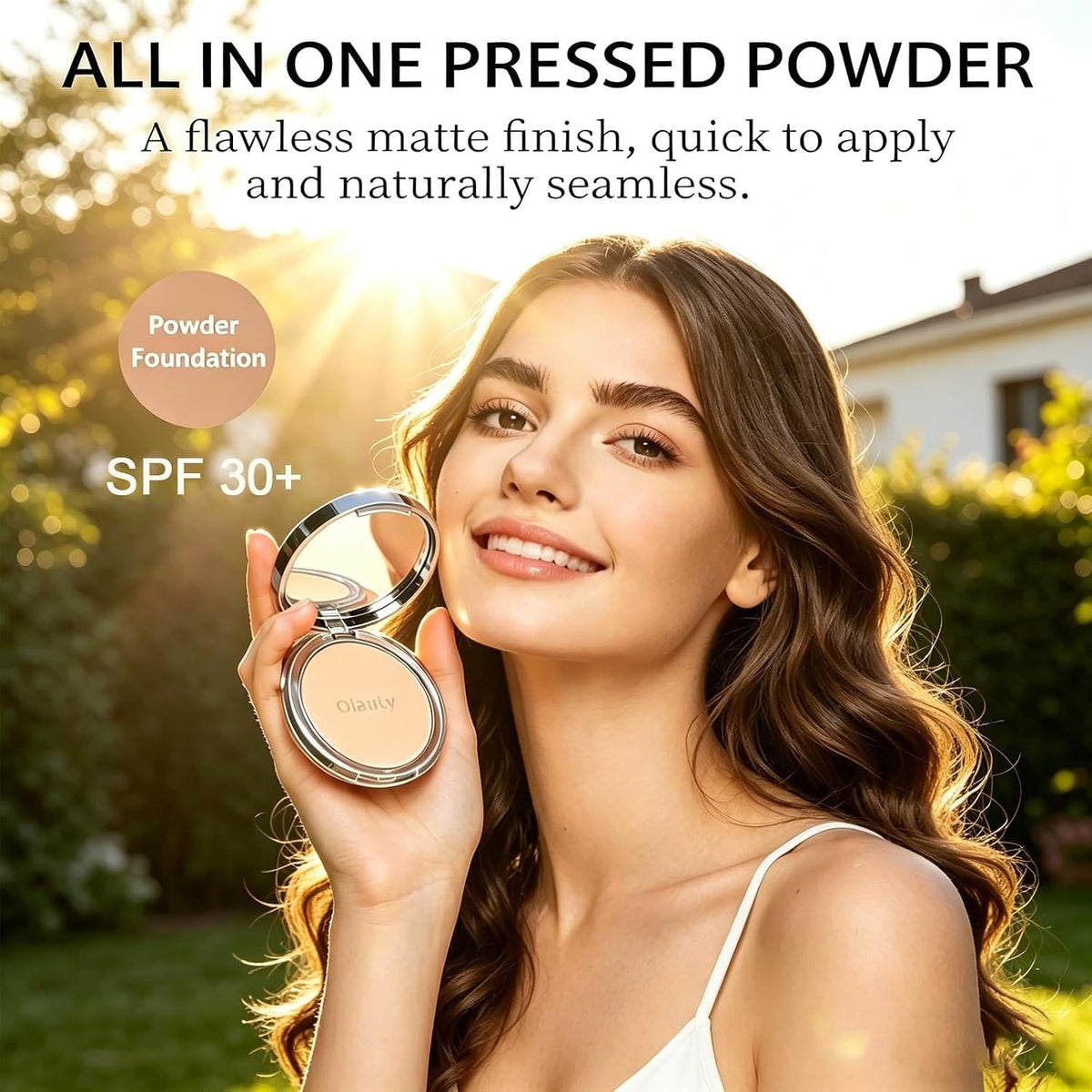 Mineral Powder Foundation with SPF 30+ - 4-in-1 Matte Cover, Light to Medium
