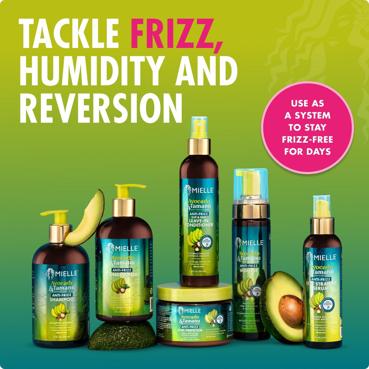 Anti-Frizz Curl Cream for Textured Hair - Avocado & Tamanu Oil, 12 oz