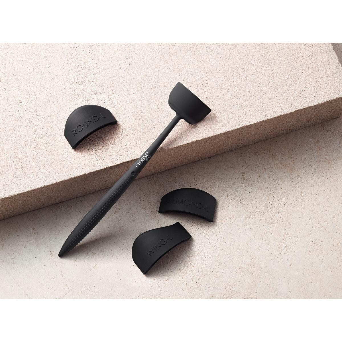 Makeup Cut Crease Kit & Brush Set for Eyeshadow Application - 6 Shapes + 4 Brushes