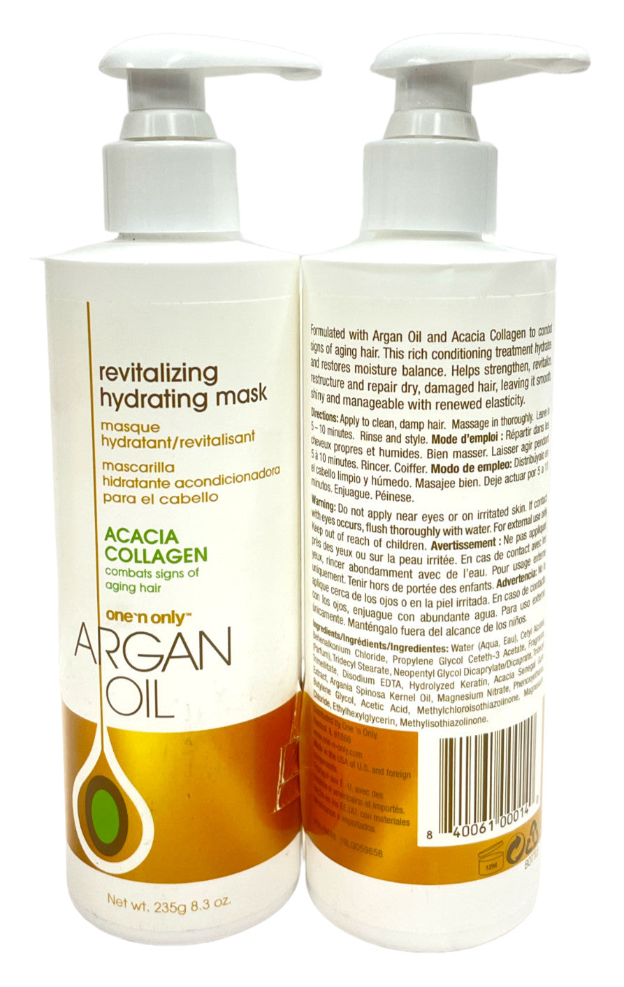 Argan Oil Revitalizing Hydrating Hair Mask - 235g / 8.3oz, Pack of 2