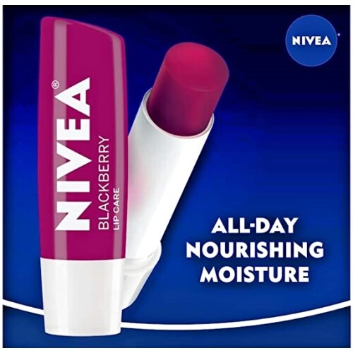 Nivea Blackberry Tinted Lip Balm Pack of 5 - Nourishing Lip Care with Shea Butter