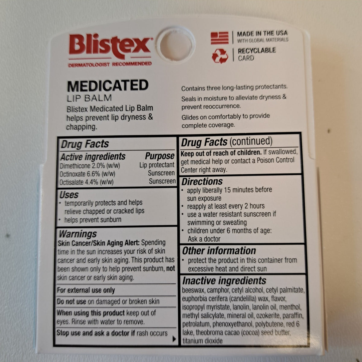 Medicated Lip Balm Pack with SPF 15 - Moisturizing Sunscreen Treatment