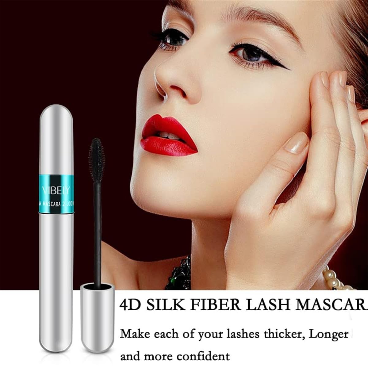 2-in-1 Waterproof Mascara for Lengthening & Volumizing Lash Look