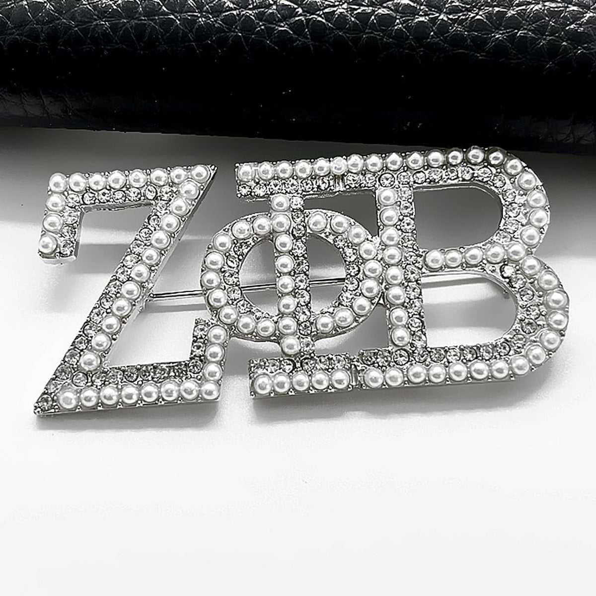 Greek Letter Sorority Brooch - Black Women ZETA ZPB BETA Pearl Metal Pin