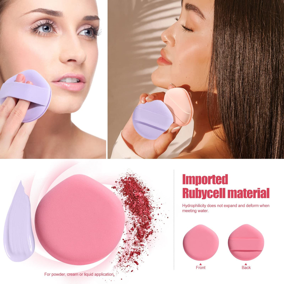 Makeup Sponge Blender for Foundation - Pack of 4, Vibrant Colors