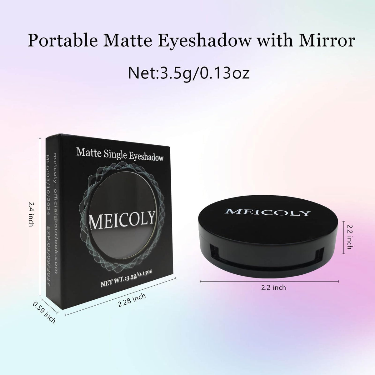Light Blue Single Eyeshadow with Mirror - Matte Baby Blue Eye Makeup for Halloween