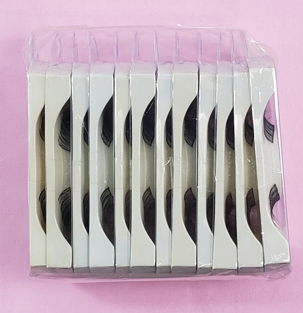 12-Pack Human Hair False Eyelashes Style 74 - Natural Touch, Handmade, Light & Soft