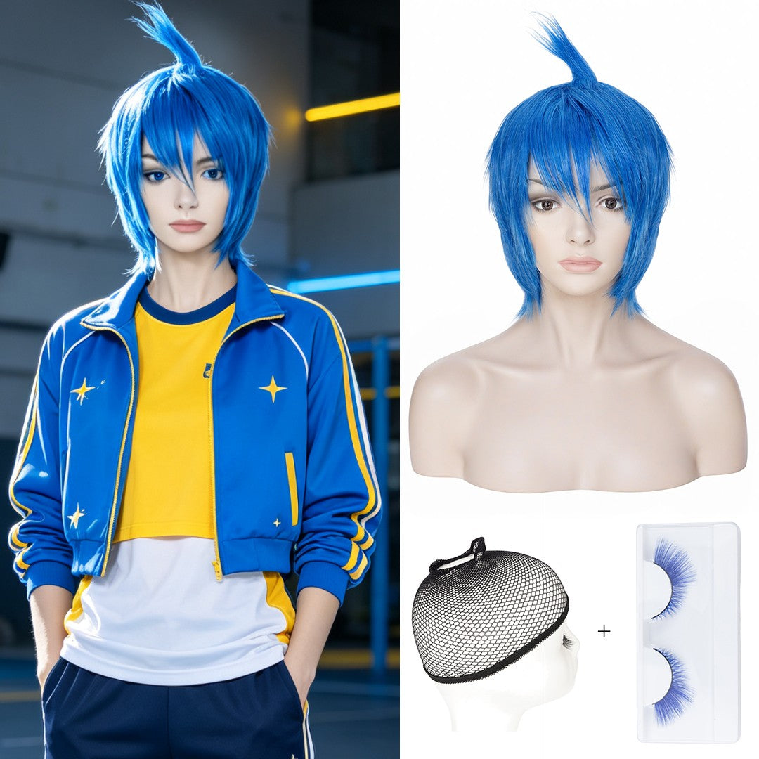 Cosplay Wig Set Straight Hair Heat Resistant Synthetic Costume Wig
