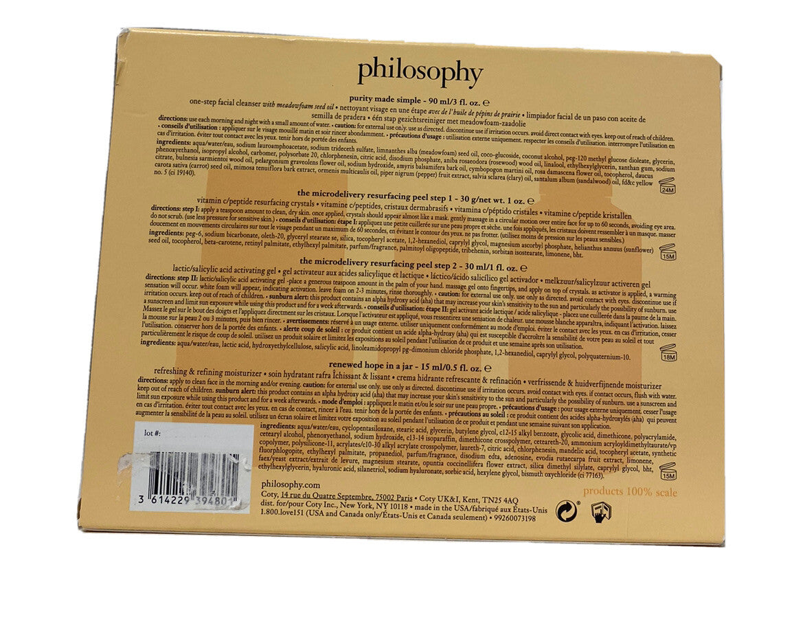 Philosophy Purity Made Simple Cleanser & Microdelivery Peel Set - Facial Skincare Kit