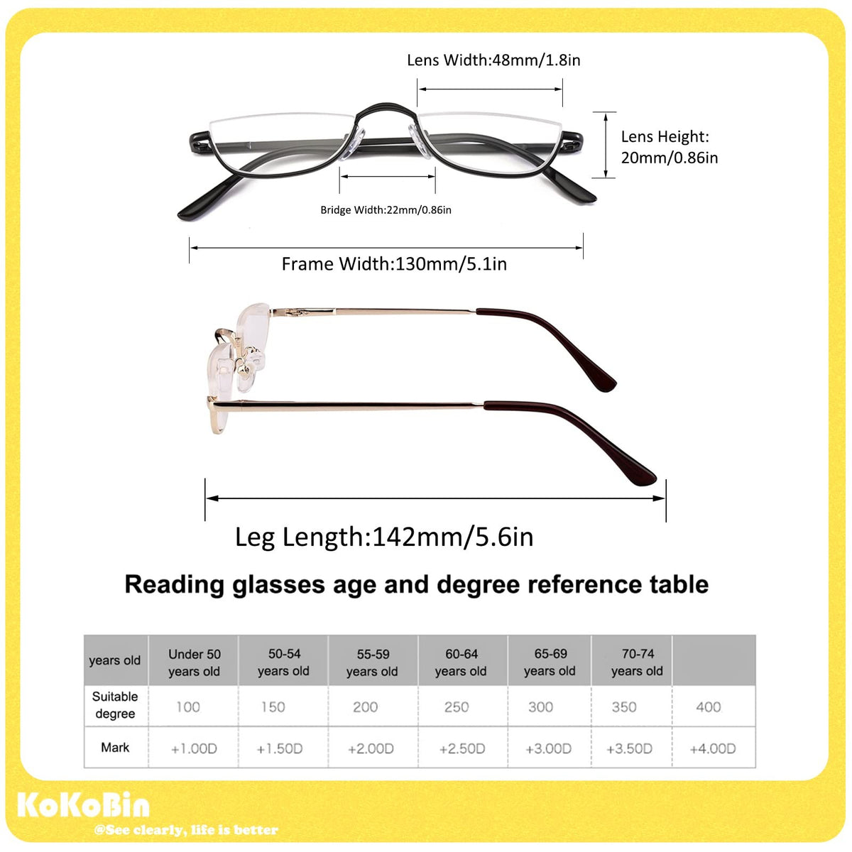 Half Reading Glasses 2 Pairs - Stylish Black & Gunmetal Reading Eyewear