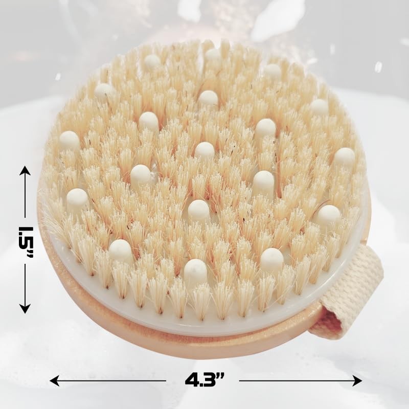 Bamboo Dry Body Brush Shower Brushing Removes Skin with Massage