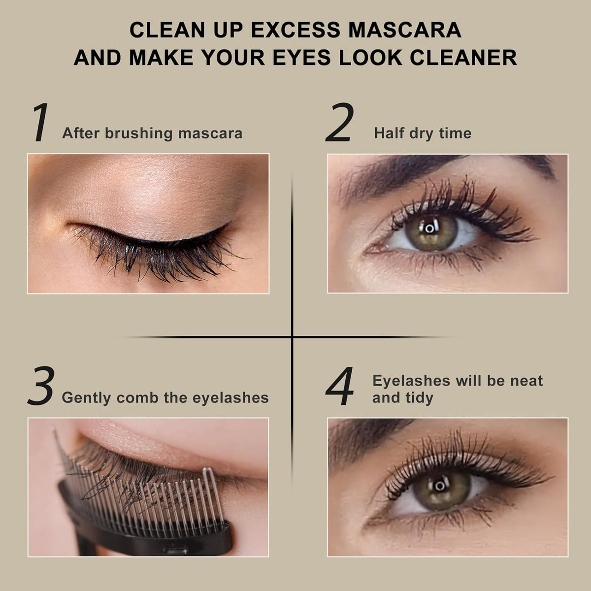 Eyelash Comb Separator Mascara Applicator for Lash Definition and Clumping Removal