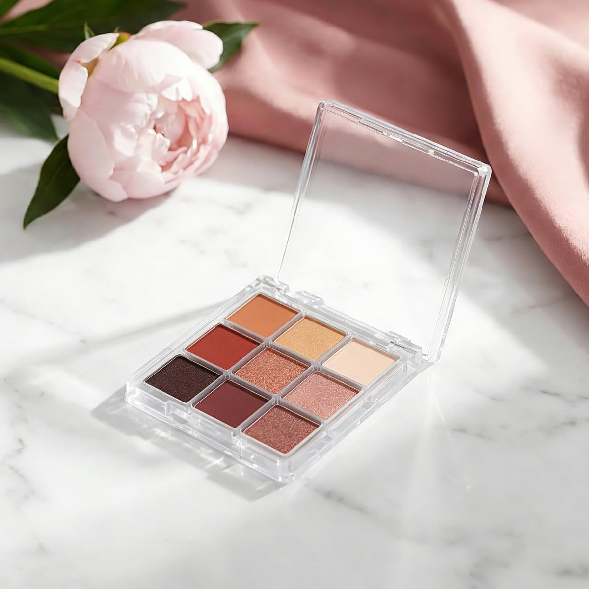 Empty Makeup Palette Depotting Case Set - 2 Pcs 9-Grid Transparent