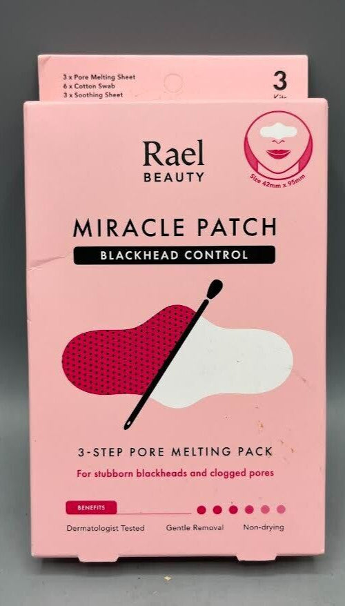 Rael Blackhead Remover Miracle Patches - Pore & Nose Melting Sheets (3 Count)