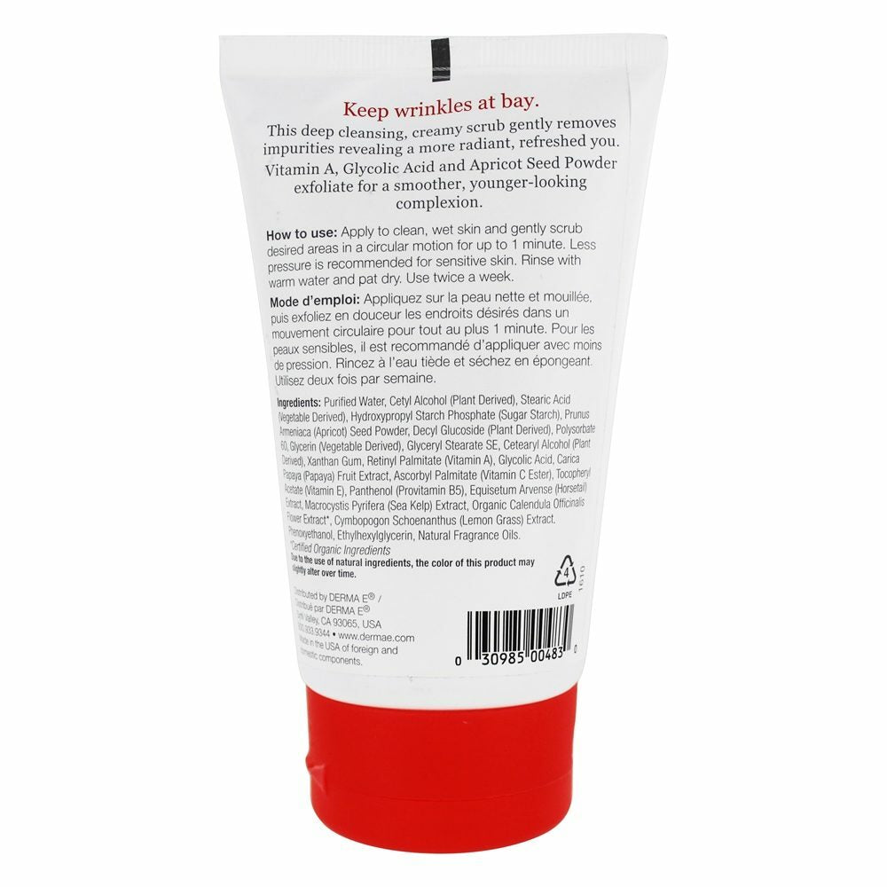 Anti-Wrinkle Face Scrub with Vitamin A & Glycolic Acid - 4 Oz, Vegan