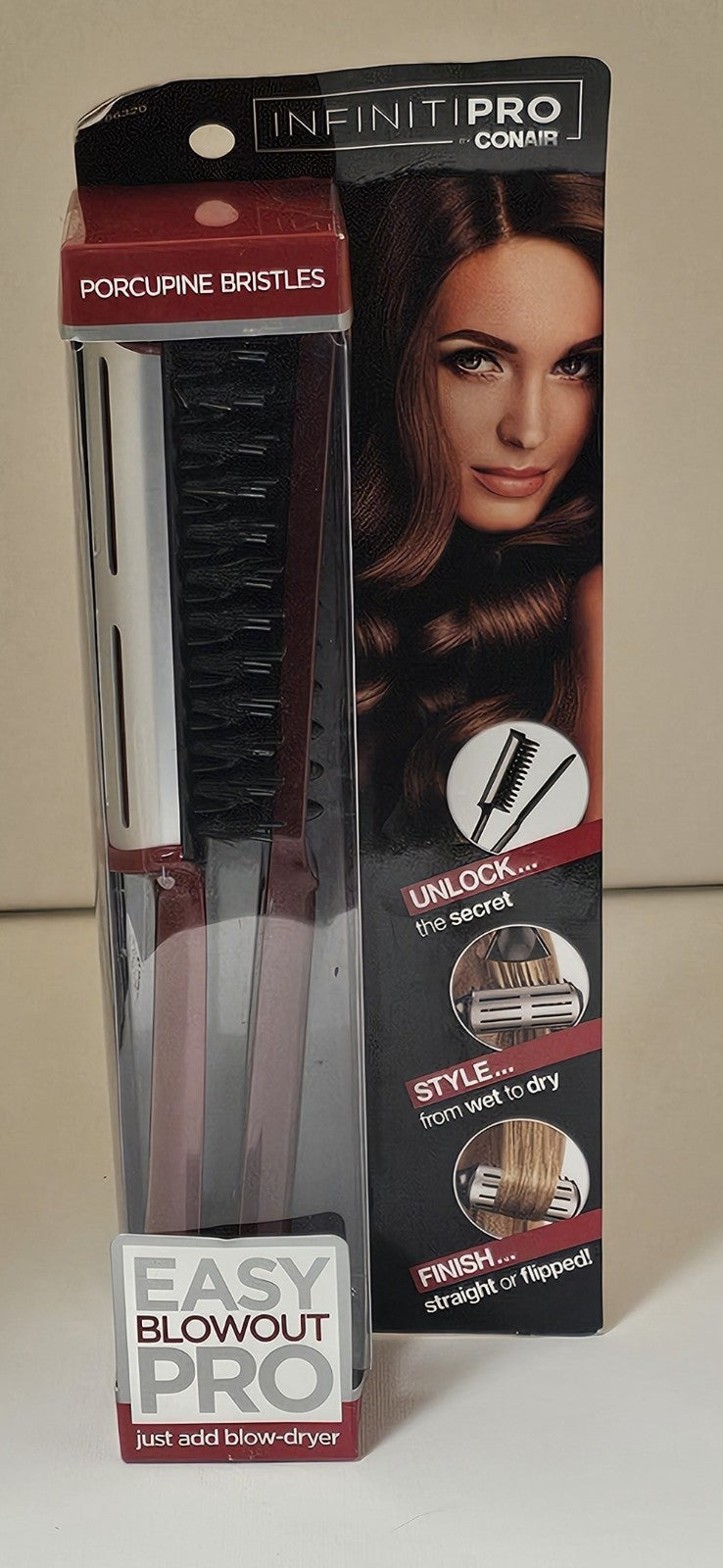 Conair Infiniti Pro Blowout Pro Brush with Porcupine Bristles - Red