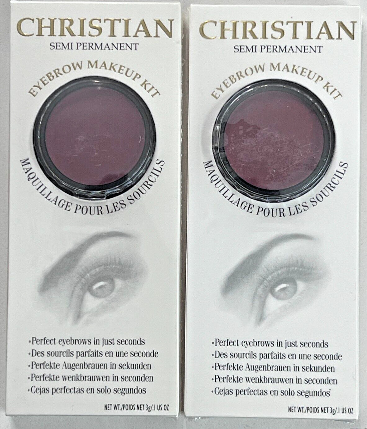 Eyebrow Makeup Kit Semi-Permanent Set with Stencils and Brush - Burgundy