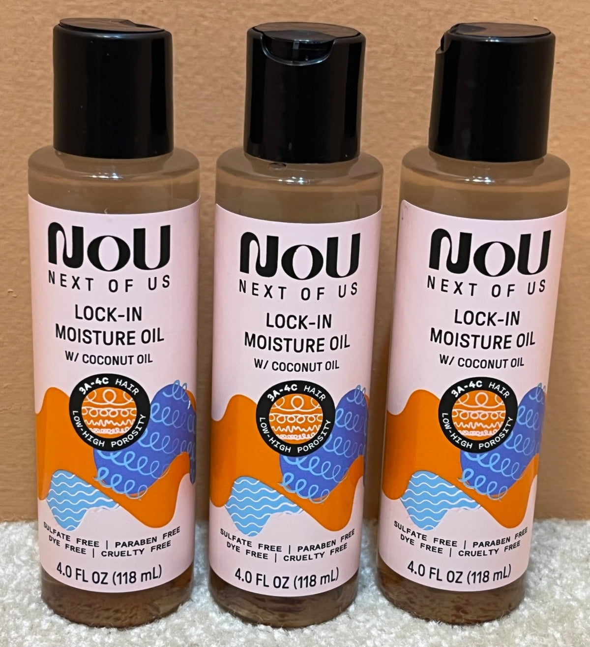 Moisture Hair Lock-In Oil with Coconut Oil - 4 Oz Pack of 3