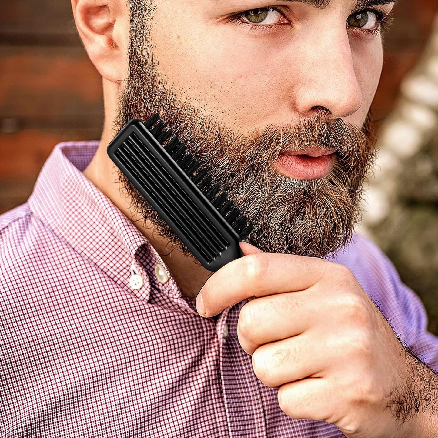 Barber Clipper Cleaning Brushes Set - 10 Black Plastic Handle Brushes for Hair & Grooming
