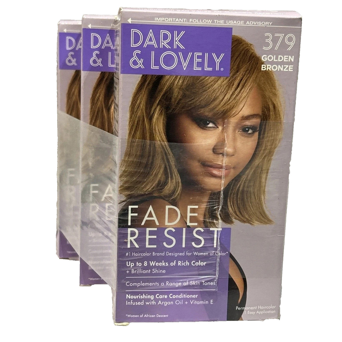 Dark & Lovely Fade Resist Hair Color 379 Golden Bronze - 3 Pack