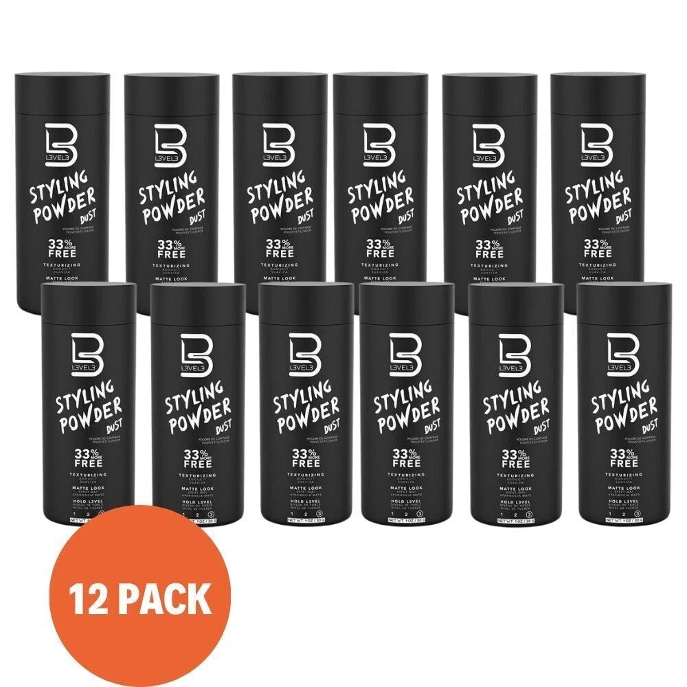 Professional Matte Texturizing Styling Powder - Level 3 Hold, 12 Pack