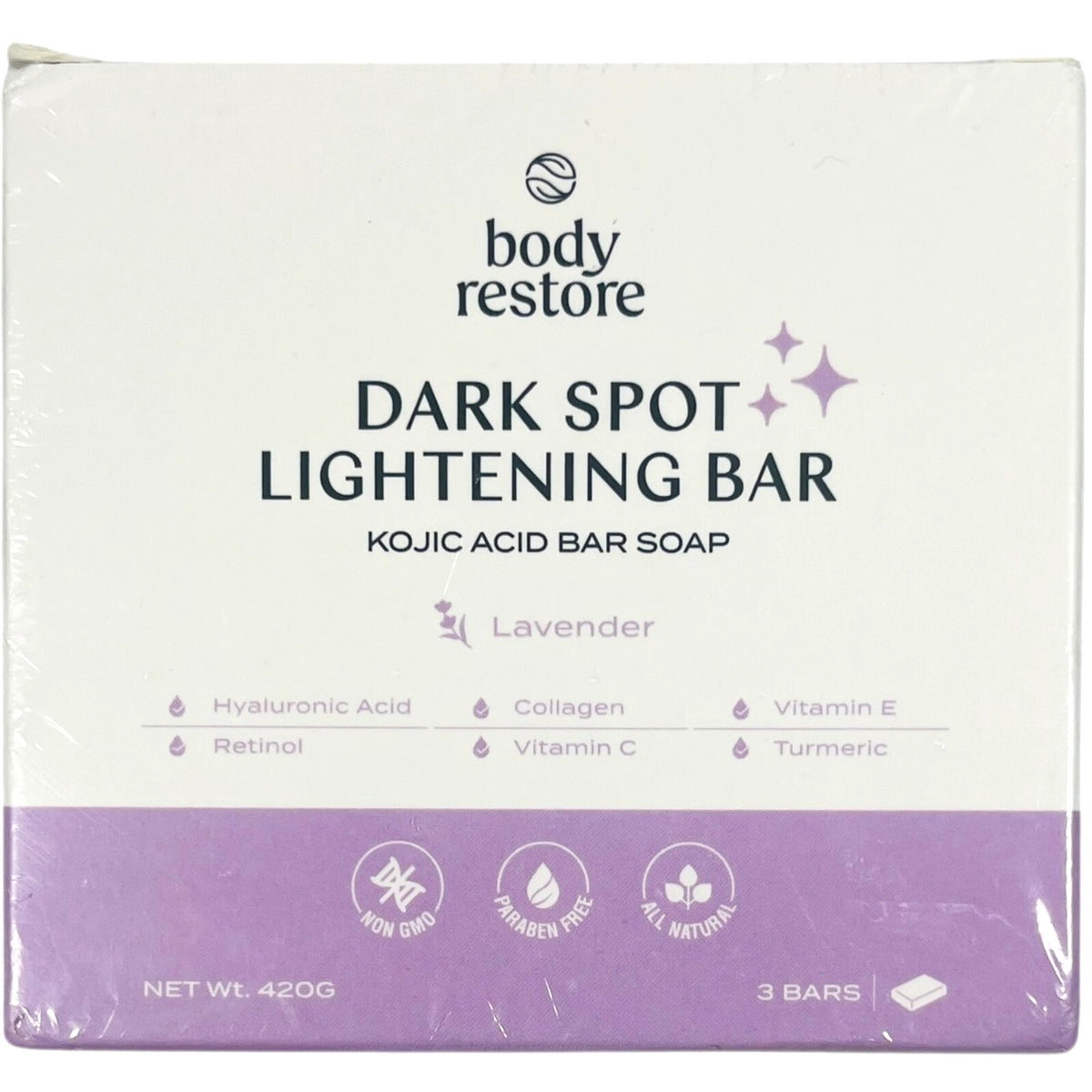 Dark Spot Lightening Body Soap Bars Lavender Kojic Acid 3 Pack