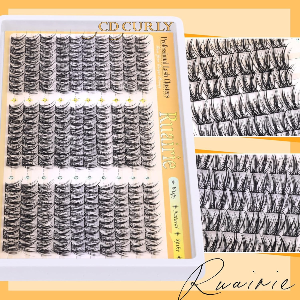 Natural Eyelash Clusters Kit - Wispy Black 180pcs DIY False Lashes