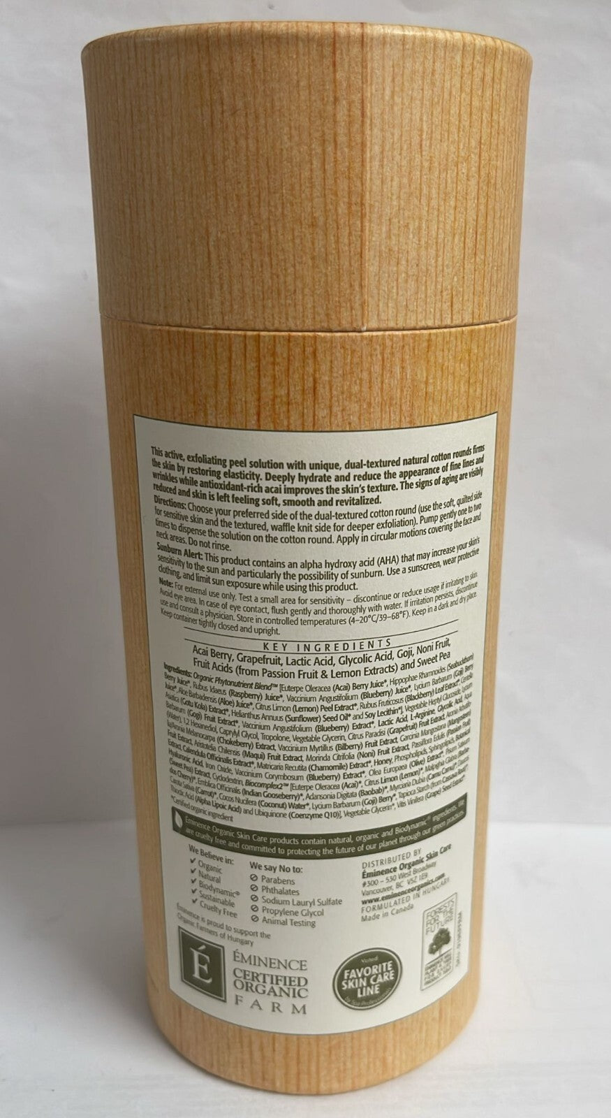 Firm Skin Acai Exfoliating Peel with Cotton Pads - 1.7 Oz for All Skin Types