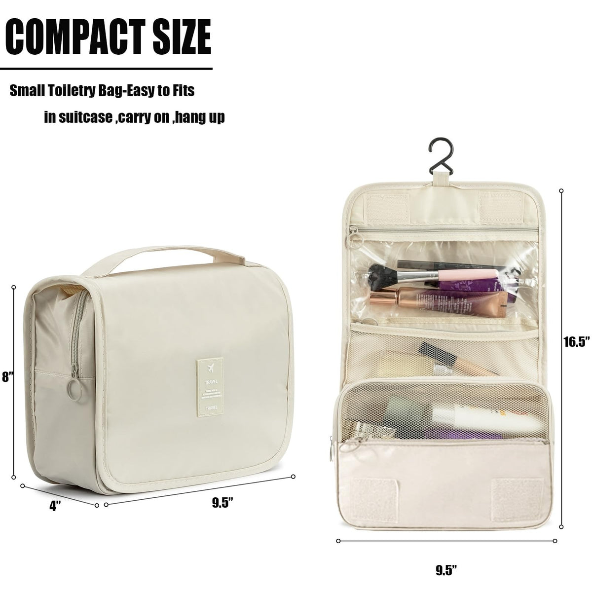 Travel Toiletry Bag Hanging Organizer for Women & Men Waterproof Cosmetic Case