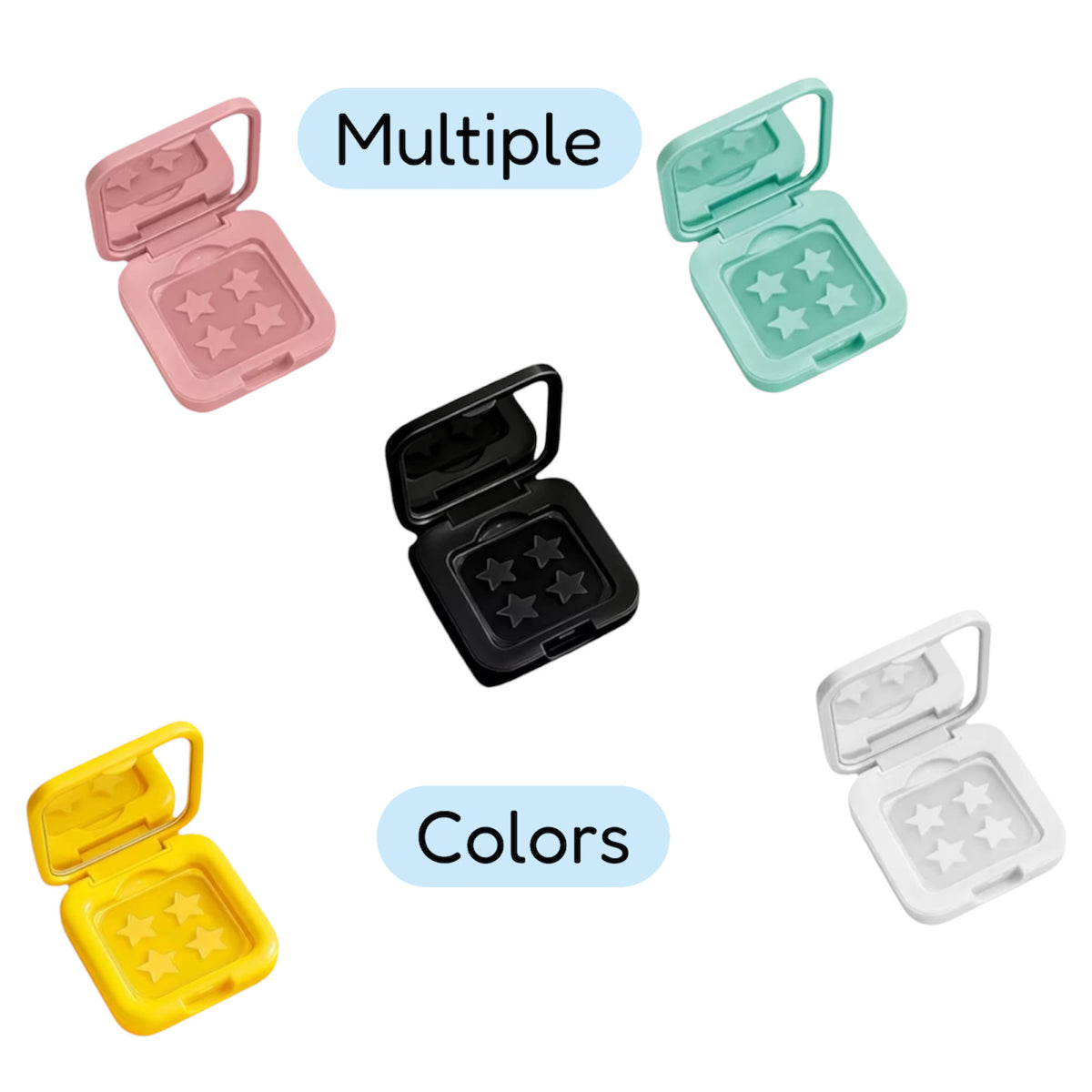 Star Hydrocolloid Acne Patches with Mirror Compact - 60 Patches, Refillable & Travel-Friendly