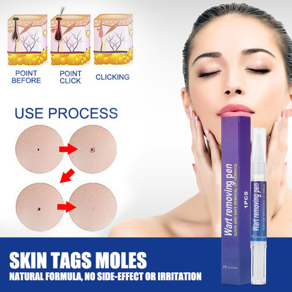 Skin Tag & Wart Remover Pen - Painless Natural Herbal Solution, 5ML, 2 Pack