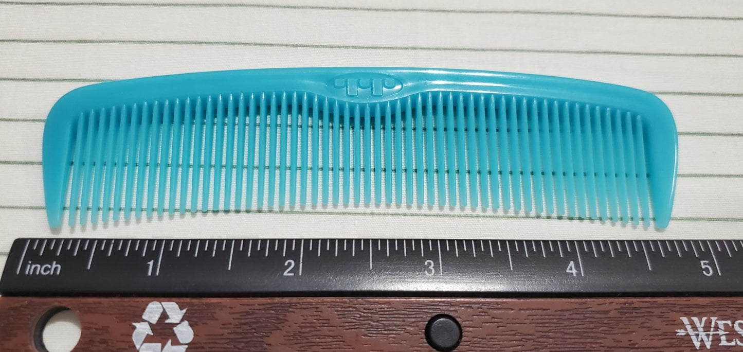 Vintage Tip Top Unbreakable Blue Hair Comb Set - 5 Inch, Pack of 6