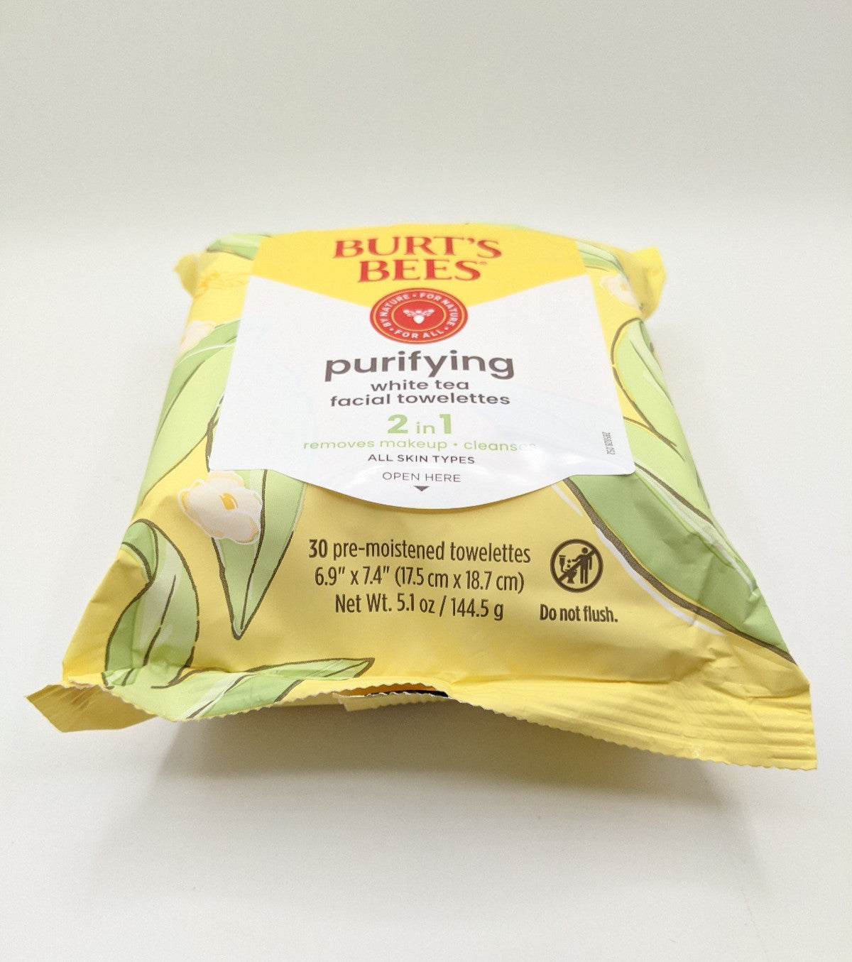 Burt's Bees Facial Cleansing Towelettes White Tea Wholesale Case of 4 Boxes