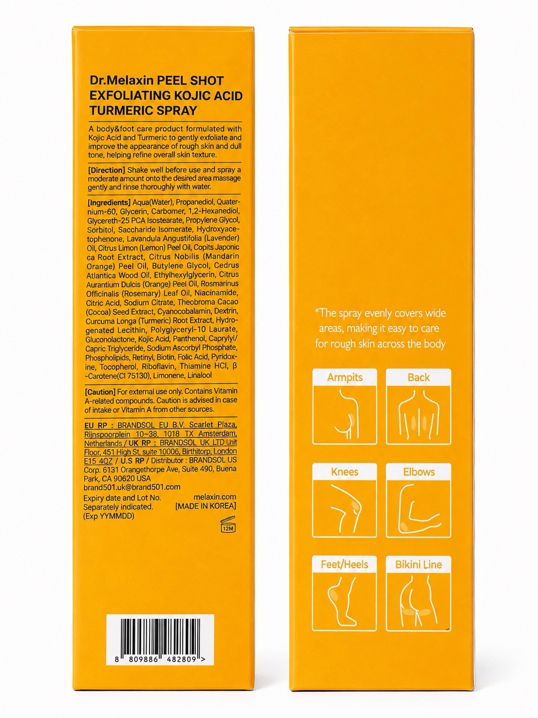 2 pack Dr. Melaxin Peel Shot Kojic Acid Turmeric Spray 200ml Body