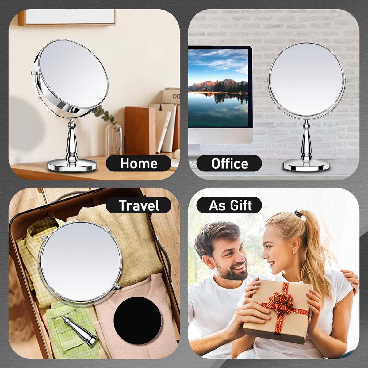 30X Magnifying Makeup Mirror - 7.6 Inch Double-Sided Vanity Mirror