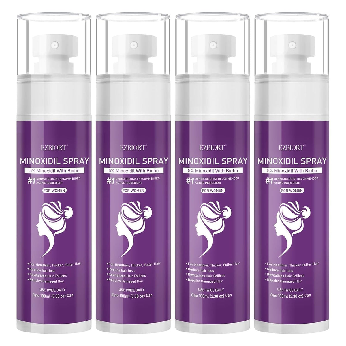 EZBIORT Minoxidil Spray 5% With Biotin - 6 Month Supply Exp 8/2027