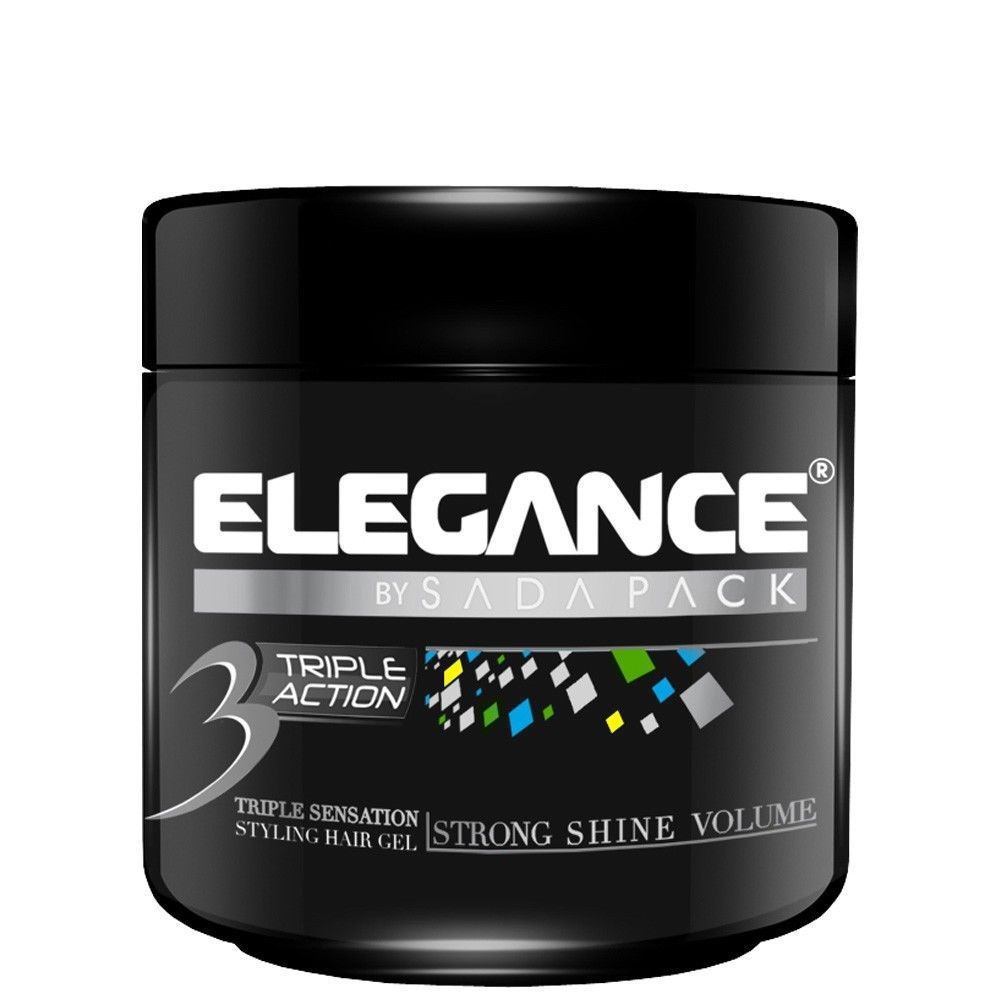 Hair Gel - Ultra Styling, Triple Action, Silver, 8.8oz - Elegance
