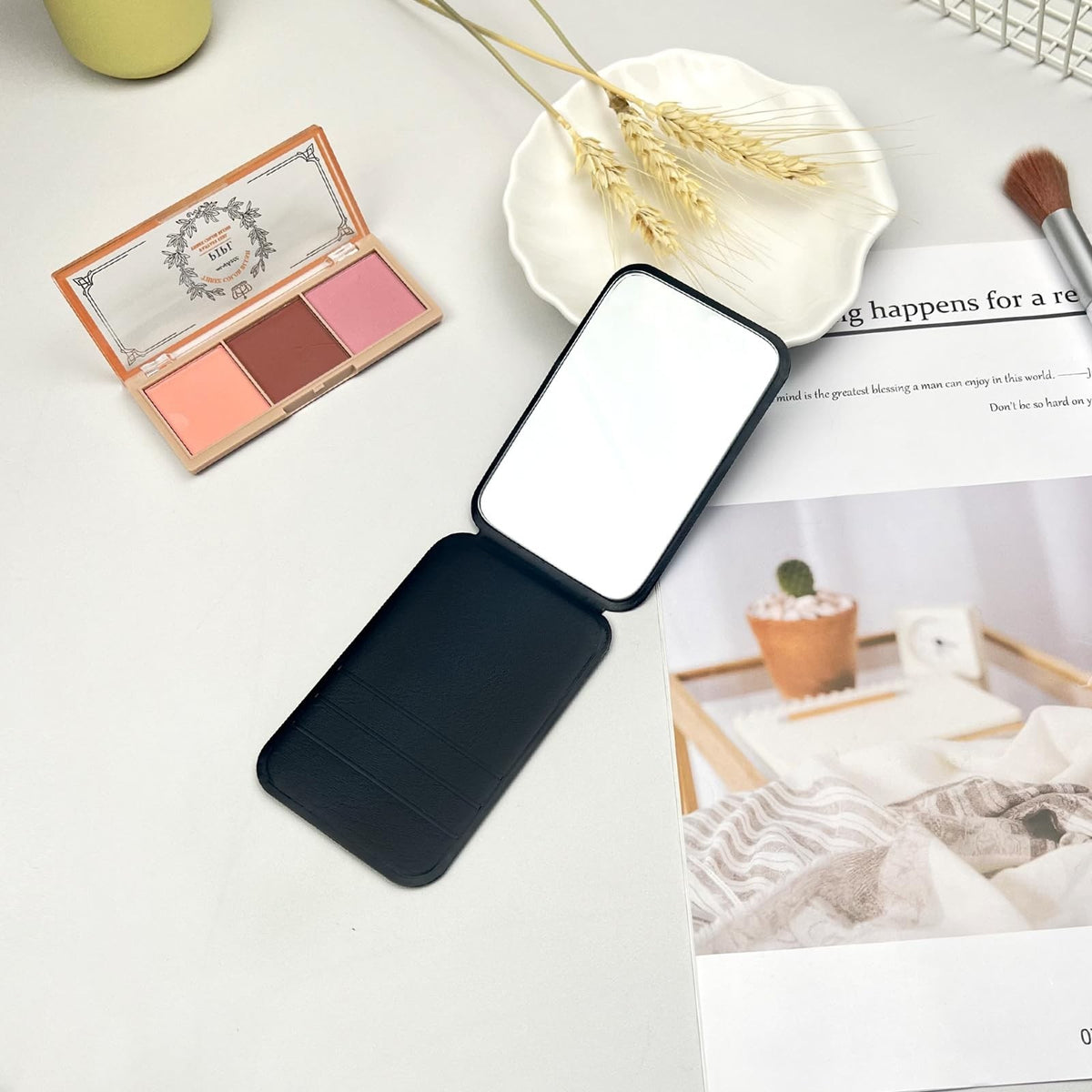 Ultralight Folding Travel Hand Mirror - Compact Makeup & Grooming Mirror
