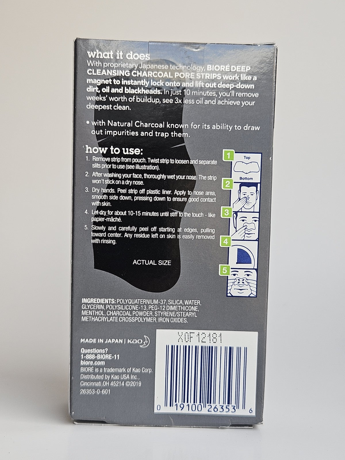 Men's Charcoal Deep Cleansing Pore Strips - 2 Pack, 12 Strips Total