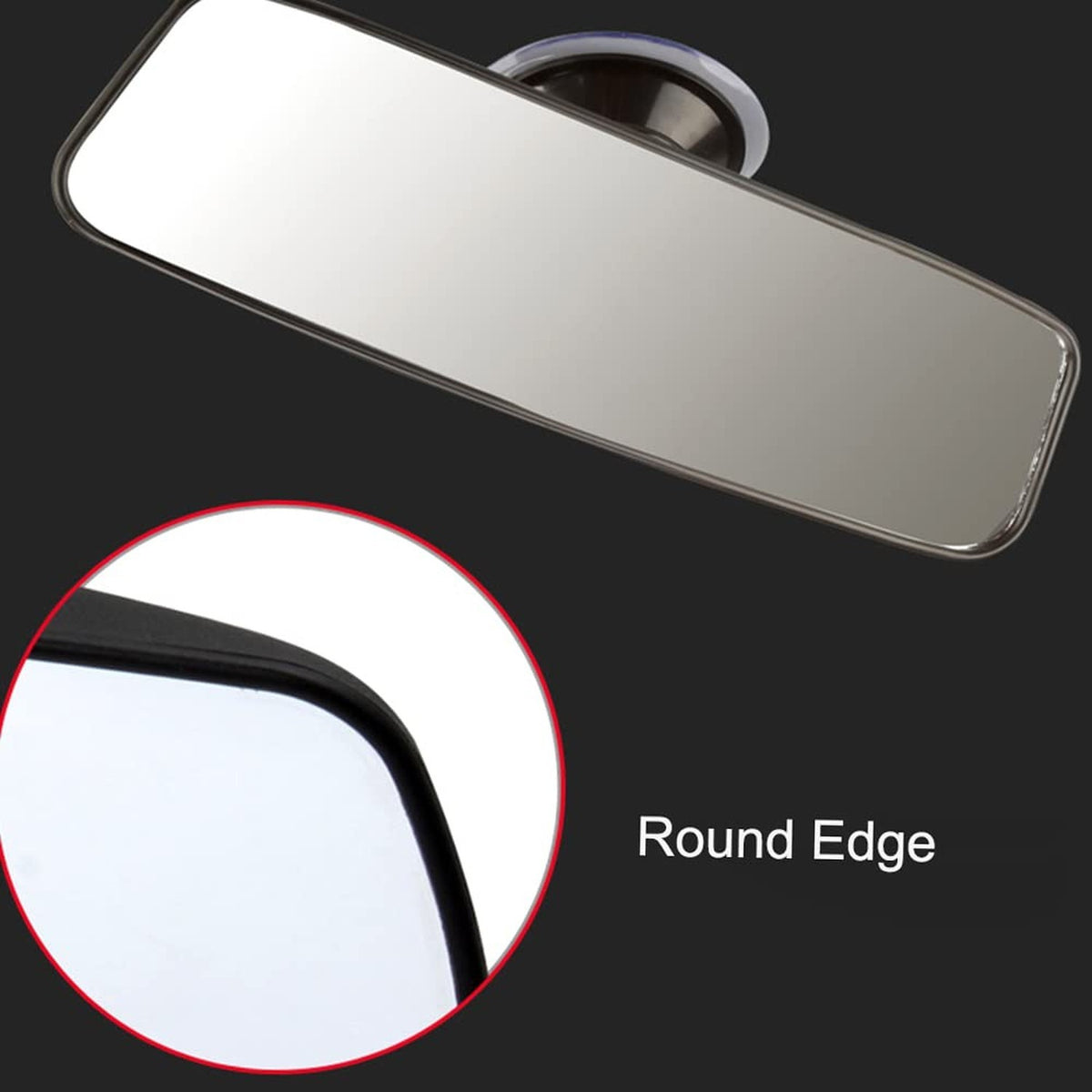 Universal Car Rear View Mirror with Suction Cup, Wide Vision, Shockproof