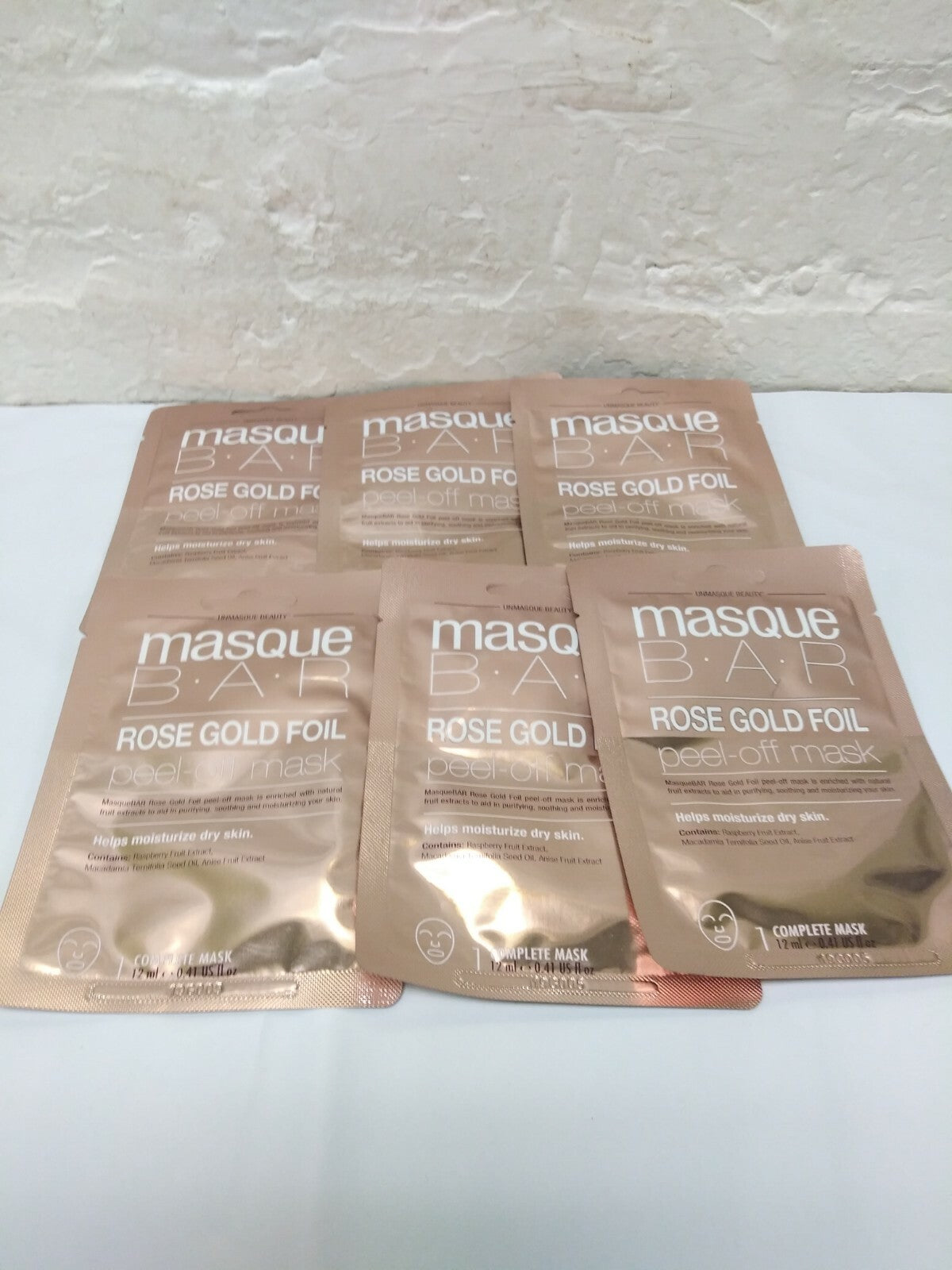 Rose Gold Foil Peel Off Mask - Moisturizing Facial Pack of 6
