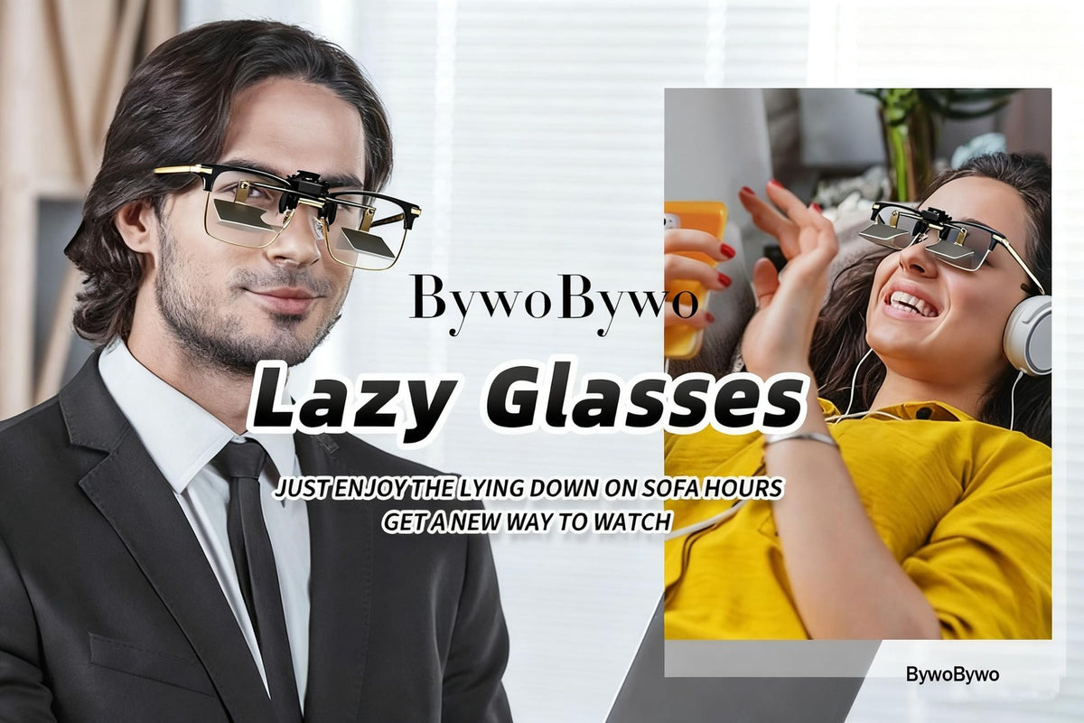 Lazy Glasses 90 Degree Clip-On Reading Glasses for Lying Down - Silver, 3.74 Inches