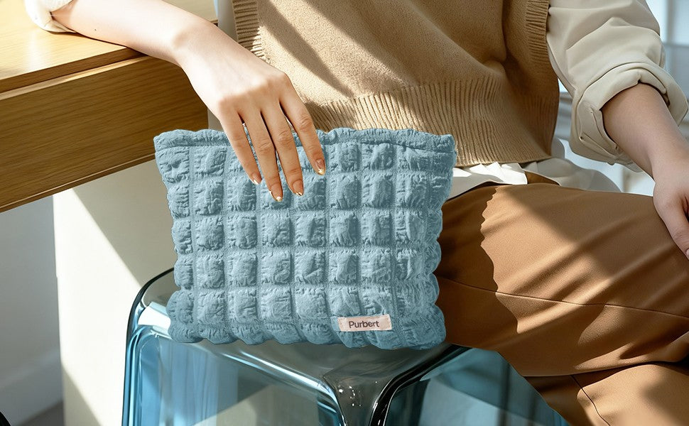 Large Capacity Bubble Cloud Makeup Bag - Travel Cosmetic Organizer