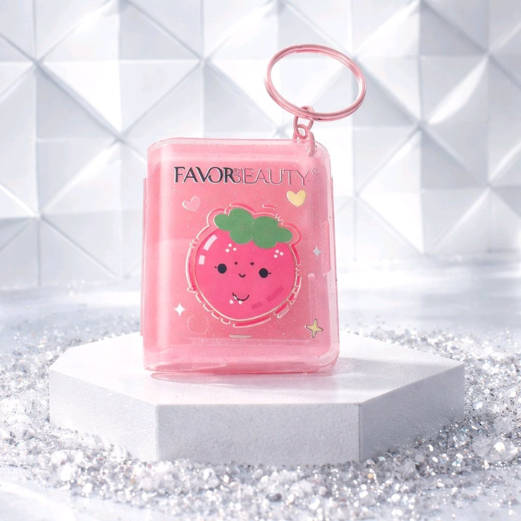 Mini Book Album Keychains Lip Balm Set - 6 Flavors Hydrating & Fruity